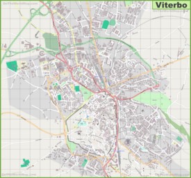 Large detailed map of Viterbo