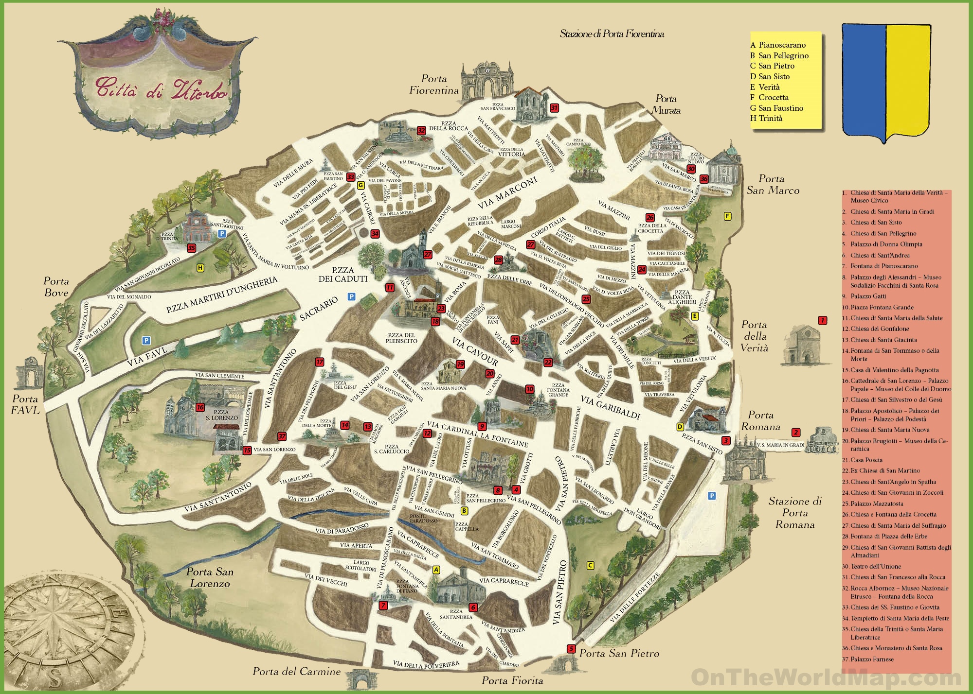 Viterbo E Dintorni Mappa Mappa Provincia Di Viterbo VOOZW