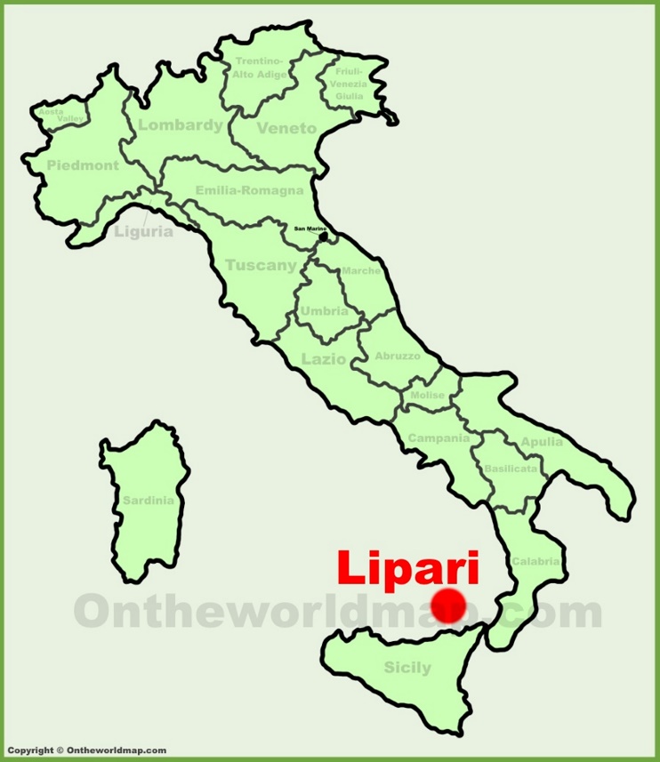 Lipari location on the Italy map
