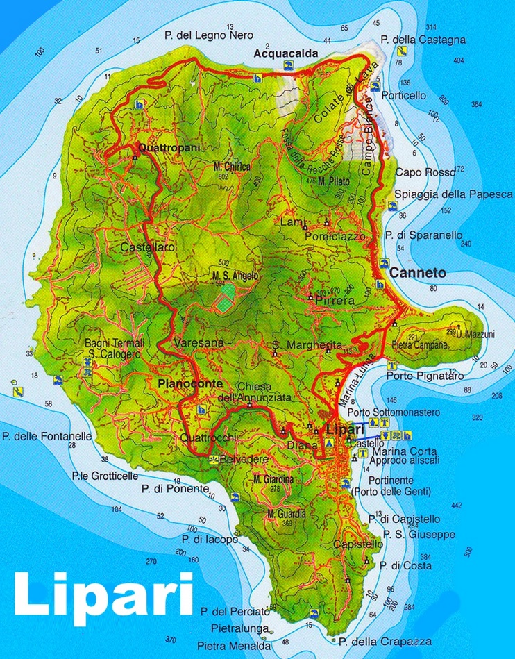 Lipari tourist map