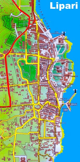 Lipari - Mappa della città