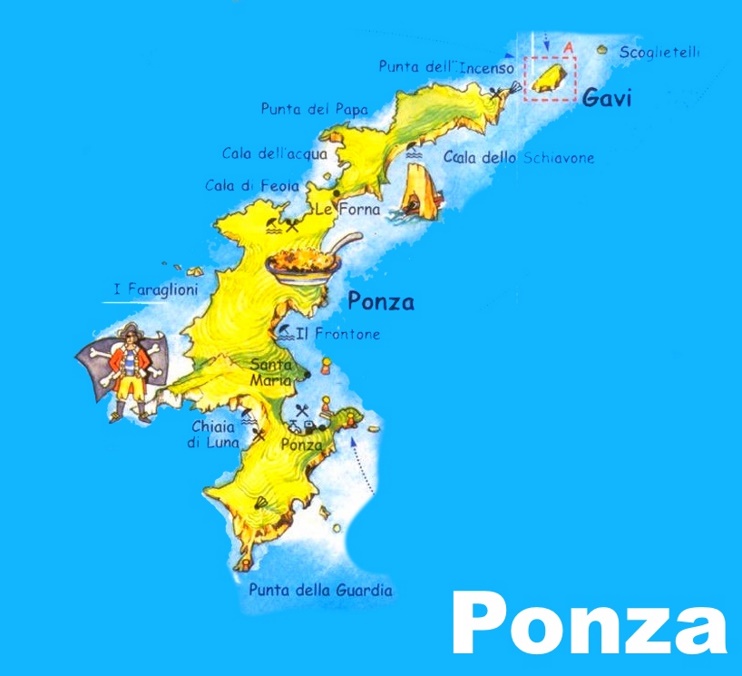 Ponza tourist map