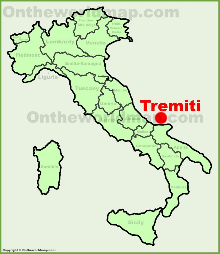 Isole Tremiti location on the Italy map