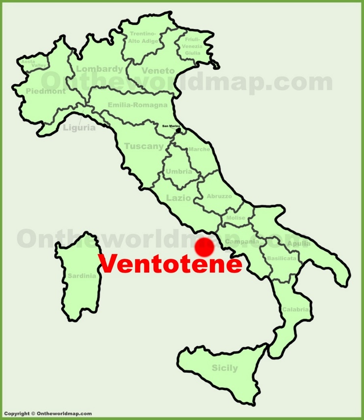 Ventotene location on the Italy map
