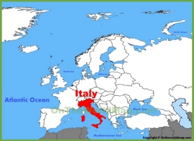 Posizione dell'Italia sulla mappa dell'Europa