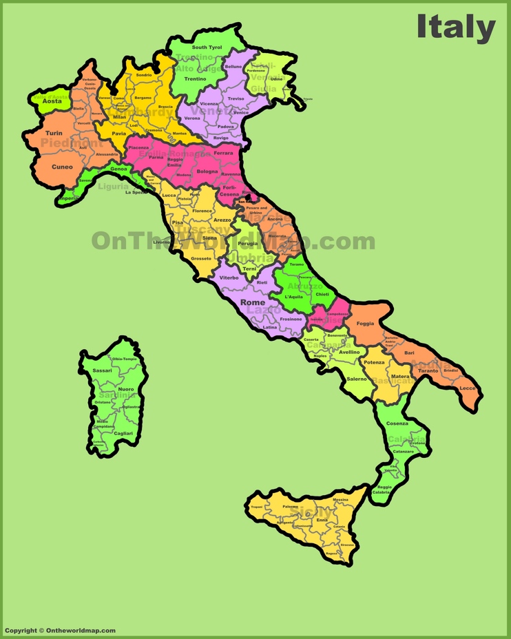 Mappa delle province italiane