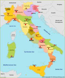 Italy Regions And Capitals Map