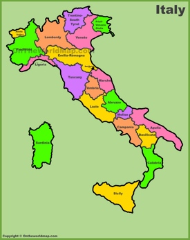 Administrative Map Of Italy