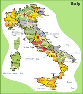 Italy tourist map