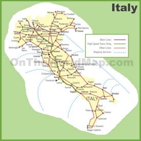 Railway map of Italy