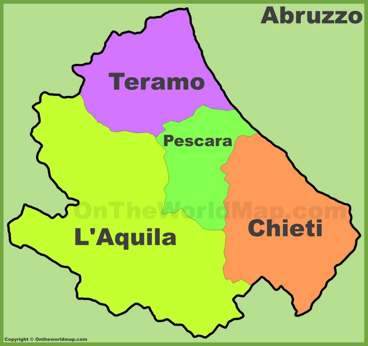 Abruzzo provinces map