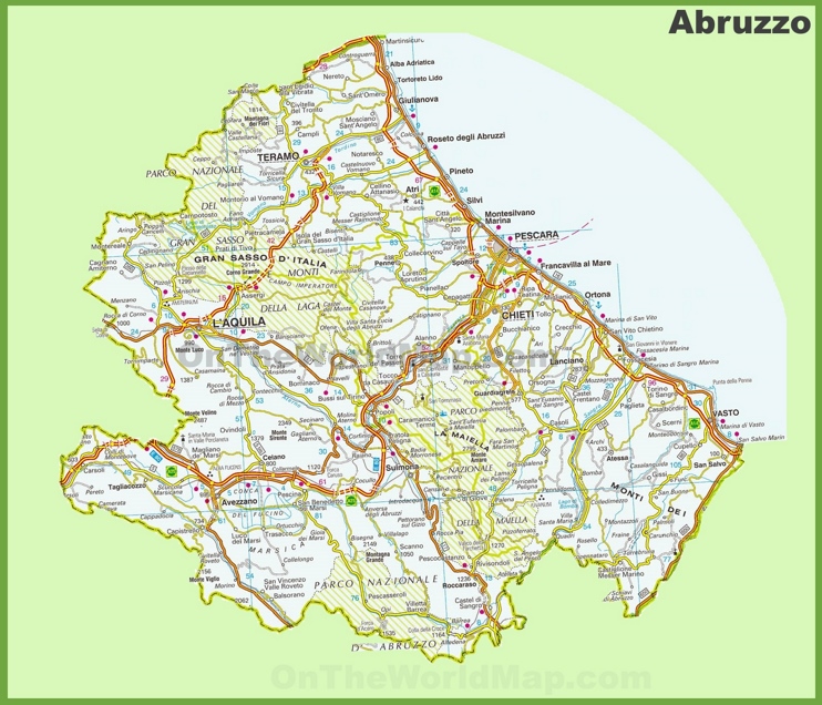 Abruzzo road map