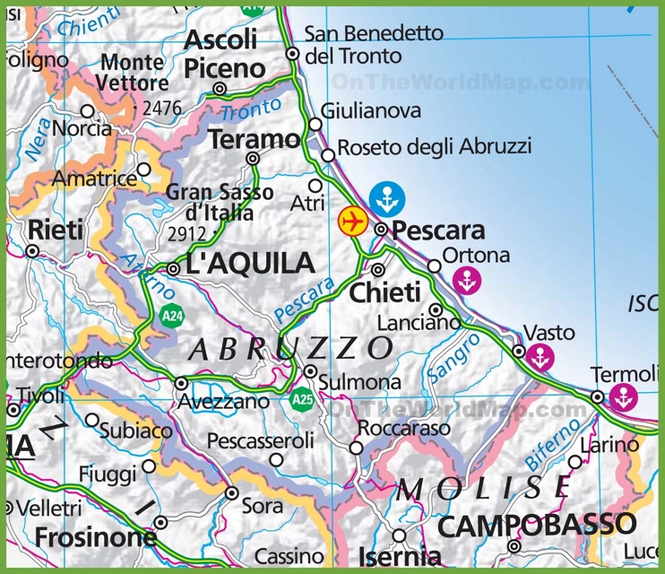 Large map of Abruzzo