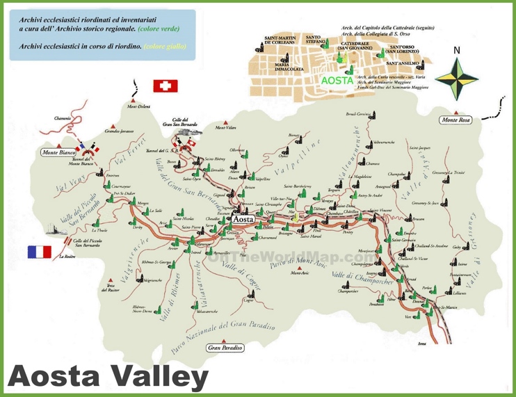 Aosta Valley tourist map