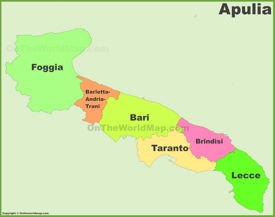Puglia - Mappa con province
