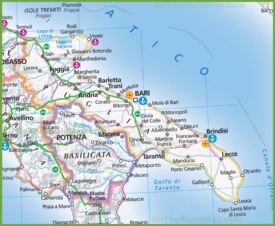 Large map of Apulia