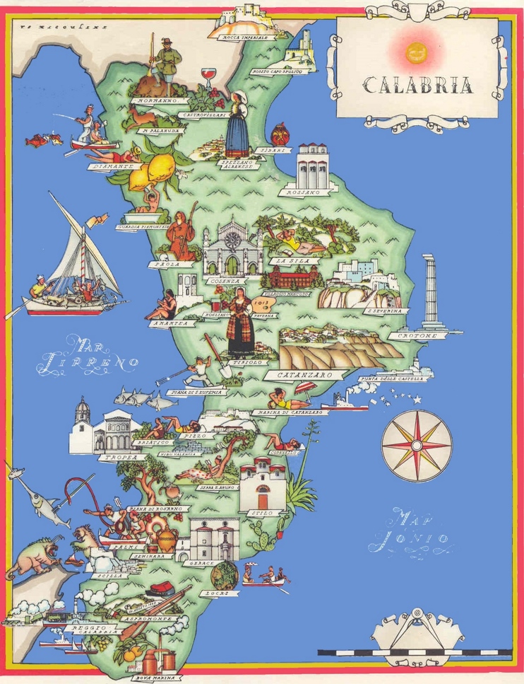 Calabria tourist map