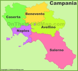 Campania - Mappa con province