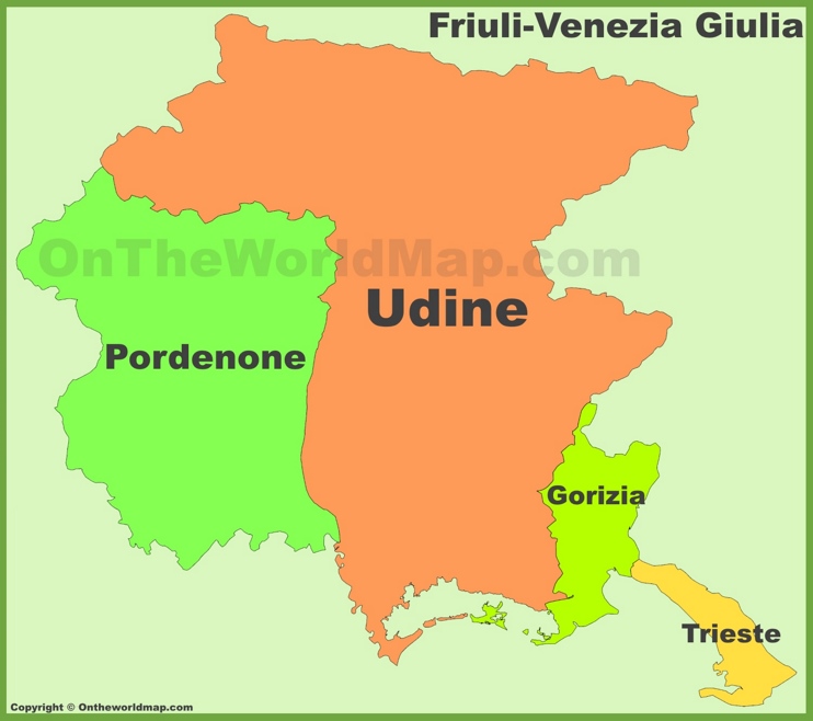 Friuli-Venezia Giulia - Mappa con province