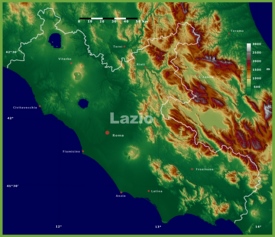 Lazio - mappa fisica