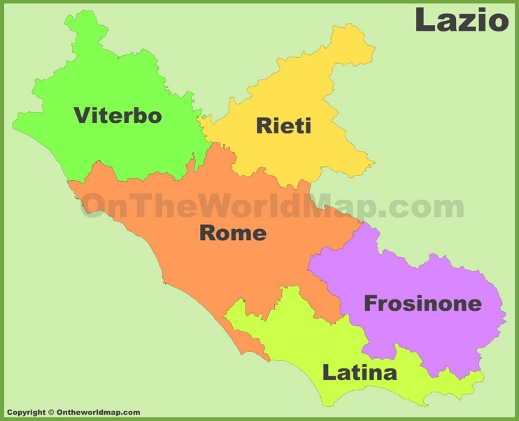 Lazio - Mappa con province