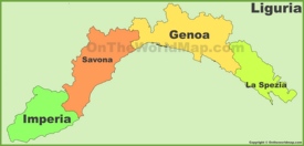 Liguria - Mappa con province