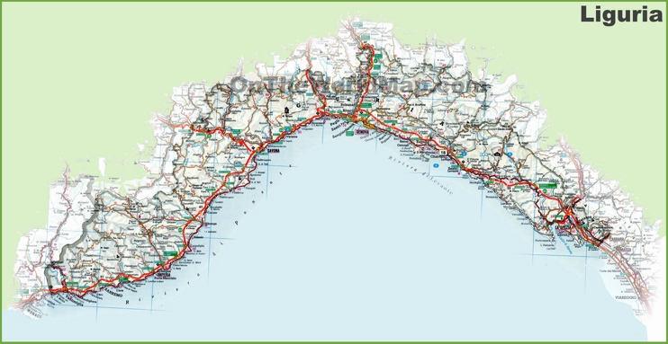 Liguria road map