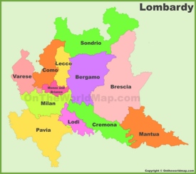 Lombardia - Mappa con province