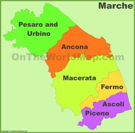 Marche - Mappa con province
