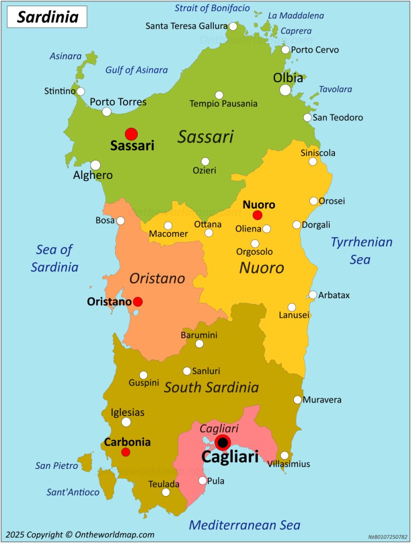 Map of Sardinia