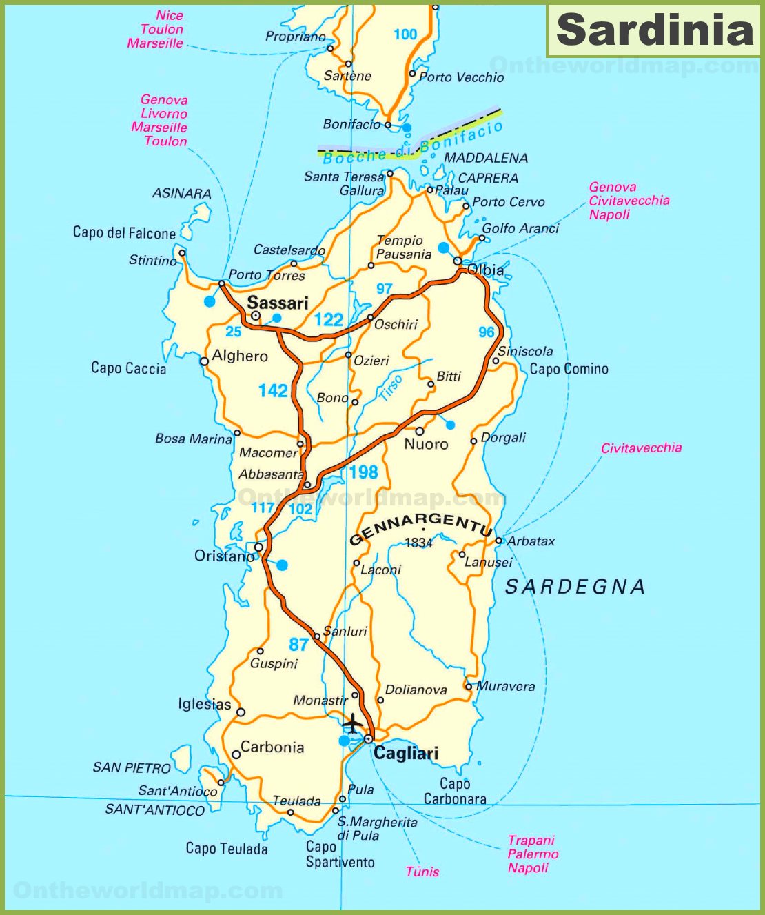 Large Map Of Sardinia - vrogue.co