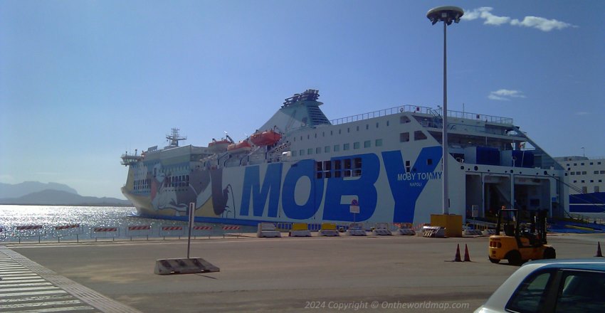 Ferry in the port of Olbia, Sardinia