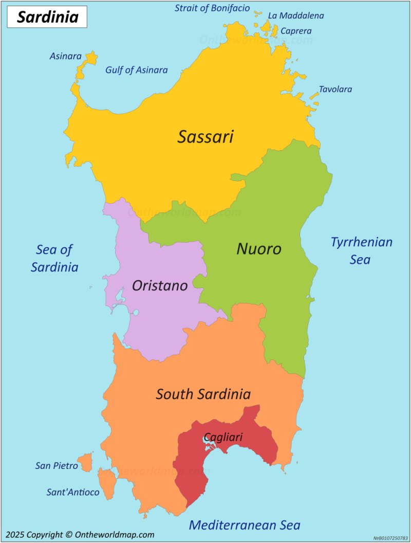 Sardinia Provinces Map
