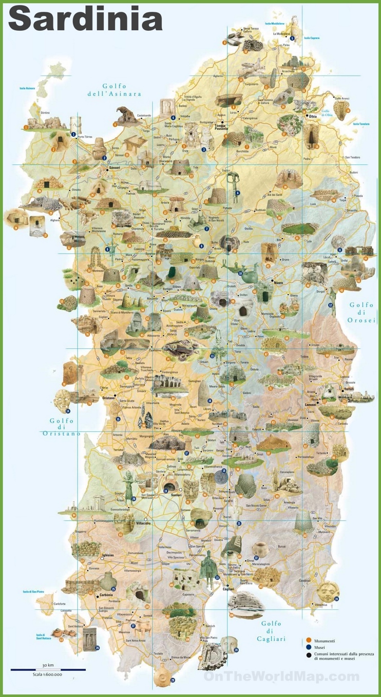 Sardinia tourist map