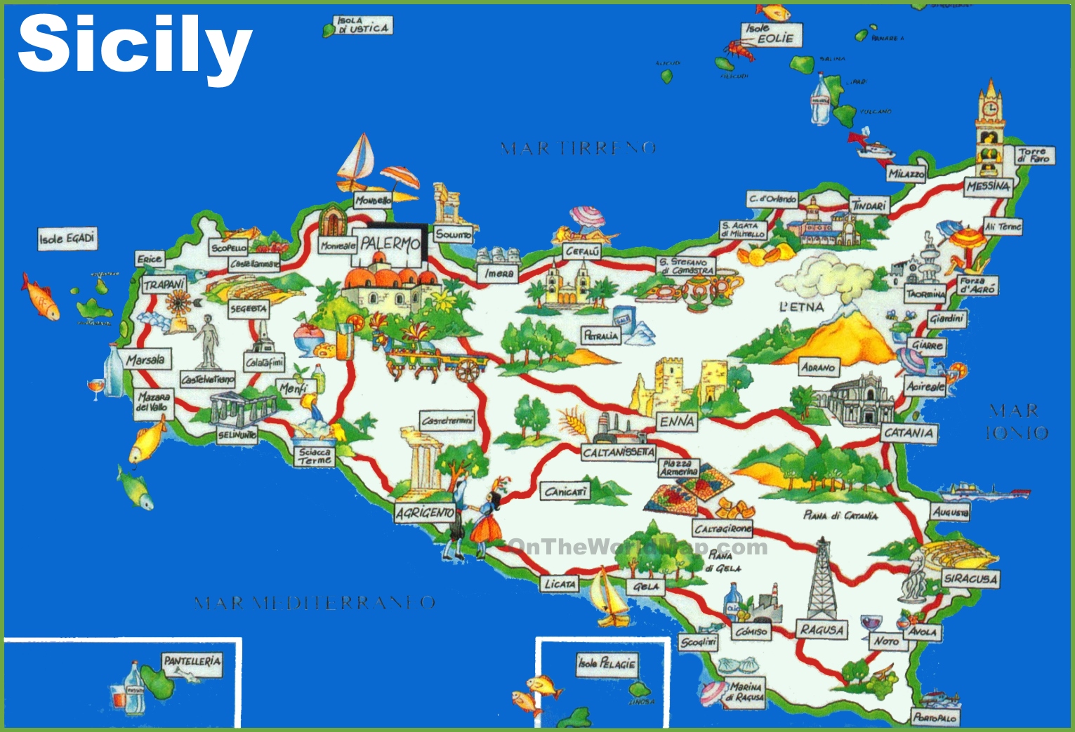 Sicily Tourist Map 