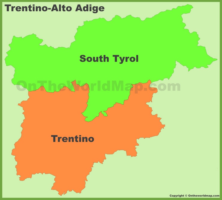 Trentino-Alto Adige provinces map