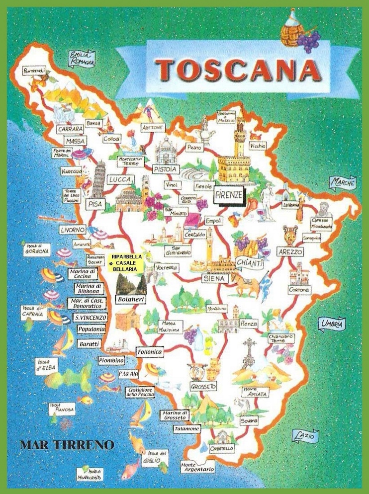 Tuscany tourist map