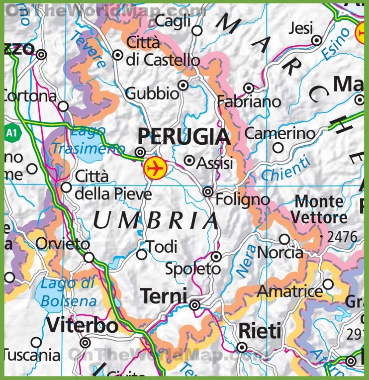Grande mappa della Umbria