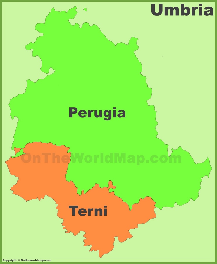 Umbria - Mappa con province