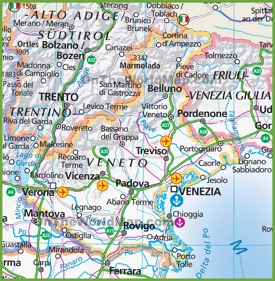 Large map of Veneto