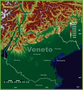 Veneto physical map