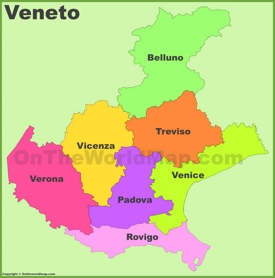 Veneto - Mappa con province