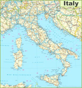 Road map of Italy