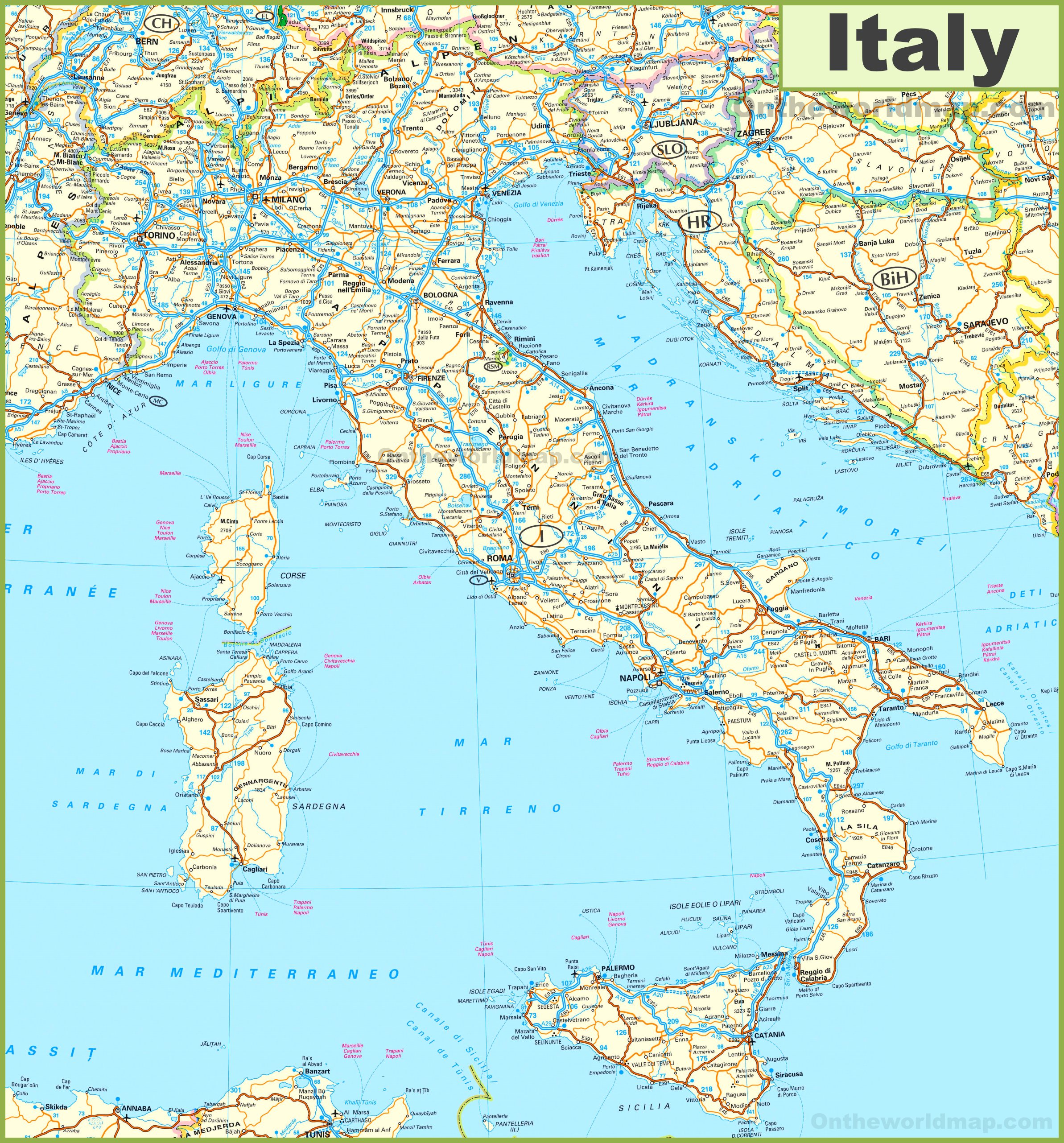 Italy Road Map 1:1,000,000 MH735 