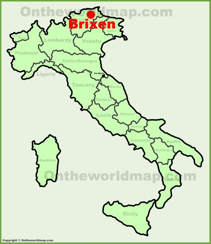 Brixen location on the Italy map