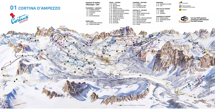 Cortina d'Ampezzo ski map