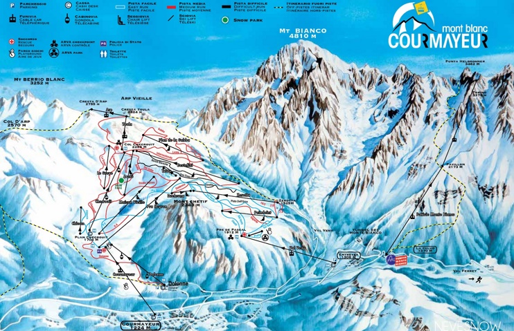 Courmayeur ski map