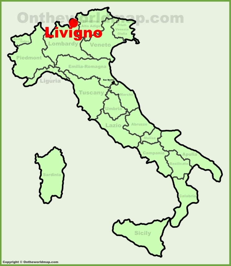 Livigno location on the Italy map