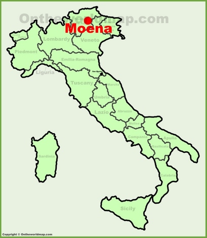 Moena Location Map