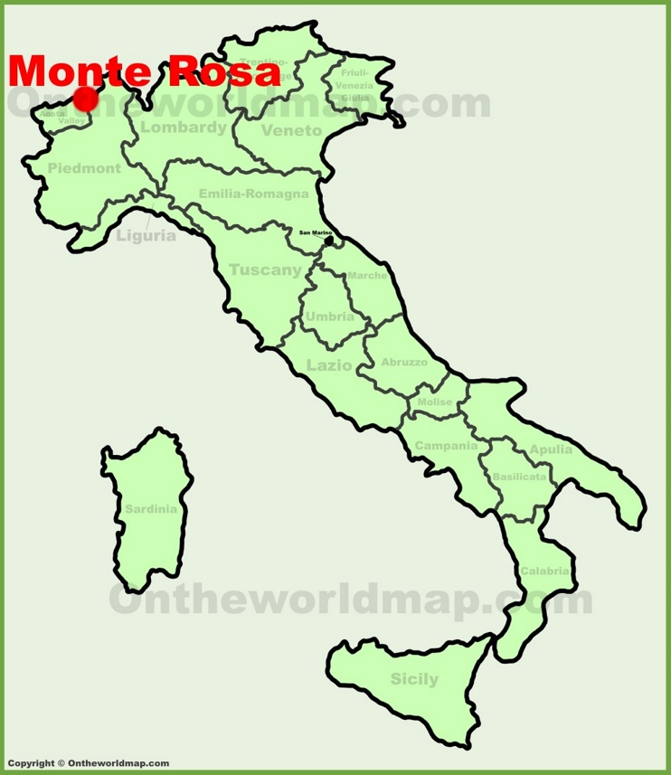 Monte Rosa location on the Italy map